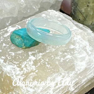 Pastel blue crazy lace Agate carved band gem ring